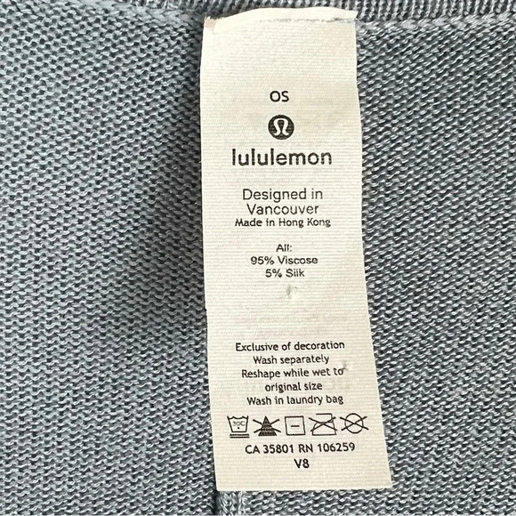 Lululemon Open Mind Lightweight Silk Blend Wrap Poncho/Cape One Size Blue Cast - Picture 13 of 13